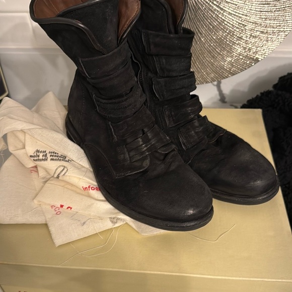 A.S.98 SUEDE /LEATHER DISTRESSED COMBATS 7.5 - Picture 2 of 7